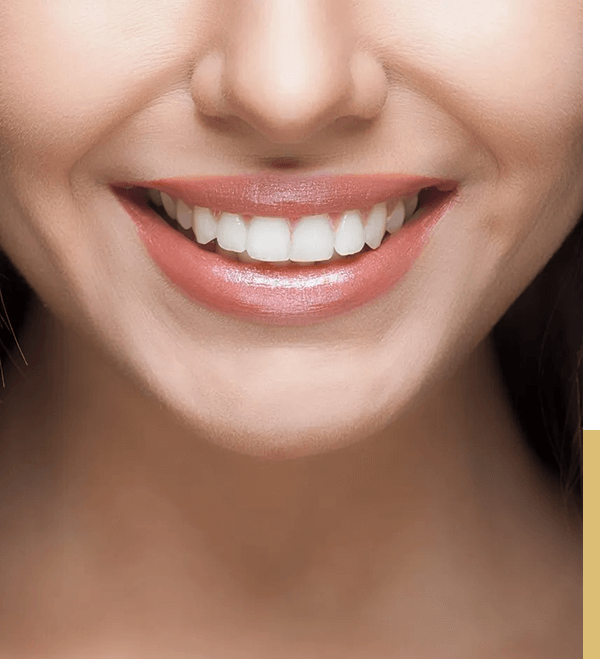 Smiling woman with bright white teeth.